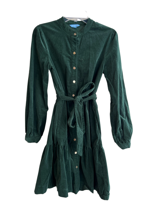 Draper James RSVP Size S Green Cotton & Spandex Micro Corduroy Long Sleeve Dress Green / S