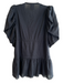 Farm Rio Size M Black 100% Cotton Swiss Dot V Neck Beaded Tassel Dress Black / M