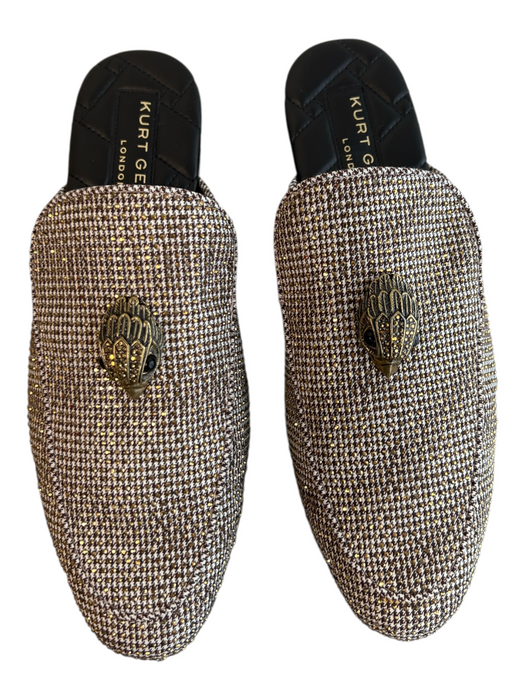 Kurt Geiger Shoe Size 41 Gold Synthetic Upper Crystals Houndstooth Loafer Shoes Gold / 41