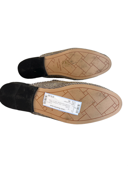 Kurt Geiger Shoe Size 41 Gold Synthetic Upper Crystals Houndstooth Loafer Shoes Gold / 41