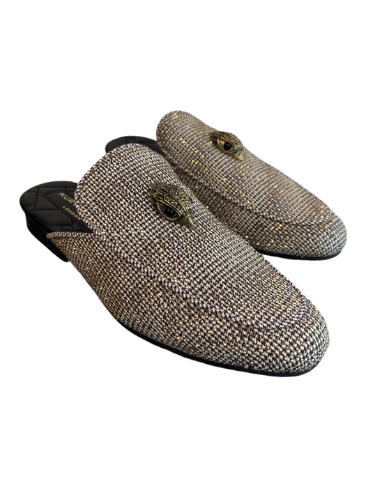 Kurt Geiger Shoe Size 41 Gold Synthetic Upper Crystals Houndstooth Loafer Shoes Gold / 41