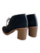 Tory Burch Shoe Size 10 Black Leather Upper Fur Lining Lace Up Block Heel Shoes Black / 10