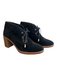 Tory Burch Shoe Size 10 Black Leather Upper Fur Lining Lace Up Block Heel Shoes Black / 10