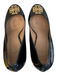 Tory Burch Shoe Size 10 Black Patent Leather gold tone metal Double T Logo Shoes Black / 10