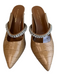 Kurt Geiger Shoe Size 41 Brown Leather Upper Croc Embossed Mule Stiletto Shoes Brown / 41