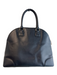 Tory Burch Black Leather Gold Tone Hardware Solid Top Handle Satchel Purse Black