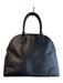 Tory Burch Black Leather Gold Tone Hardware Solid Top Handle Satchel Purse Black