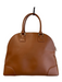 Tory Burch Brown Leather Gold Tone Hardware Solid Top Handle Satchel Purse Brown
