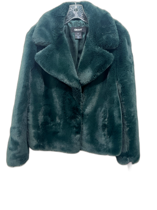 DKNY Size XS Dark Green Faux Fur Long Sleeve Jacket Dark Green / XS