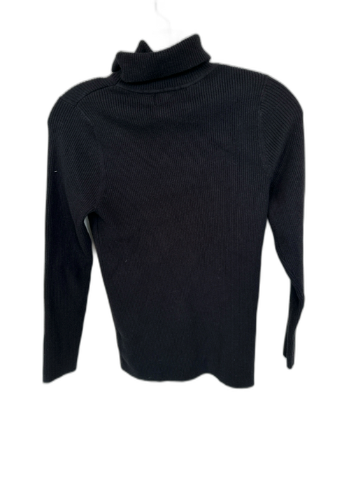 Pomander Place Size M Black Rayon Blend Knit Stretch Turtleneck Long Sleeve Top Black / M