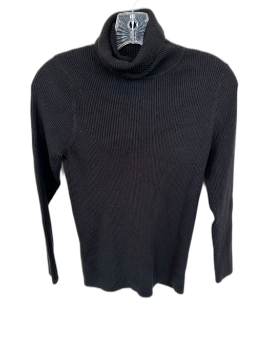 Pomander Place Size M Black Rayon Blend Knit Stretch Turtleneck Long Sleeve Top Black / M