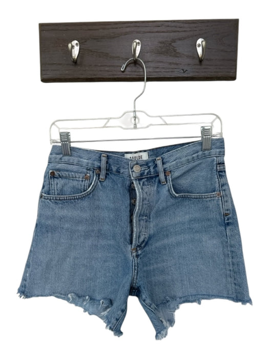 Agolde Size 26 Light Wash Organic Cotton High Waist Button Fly Cut Off Shorts Light Wash / 26