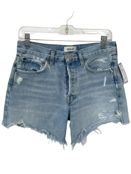 Agolde Size 26 Light Wash Organic Cotton High Waist Button Fly Cut Off Shorts Light Wash / 26