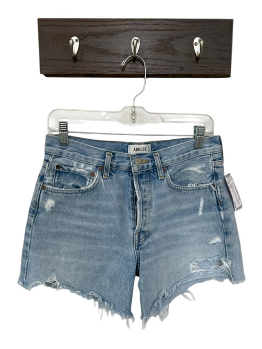 Agolde Size 26 Light Wash Organic Cotton High Waist Button Fly Cut Off Shorts Light Wash / 26