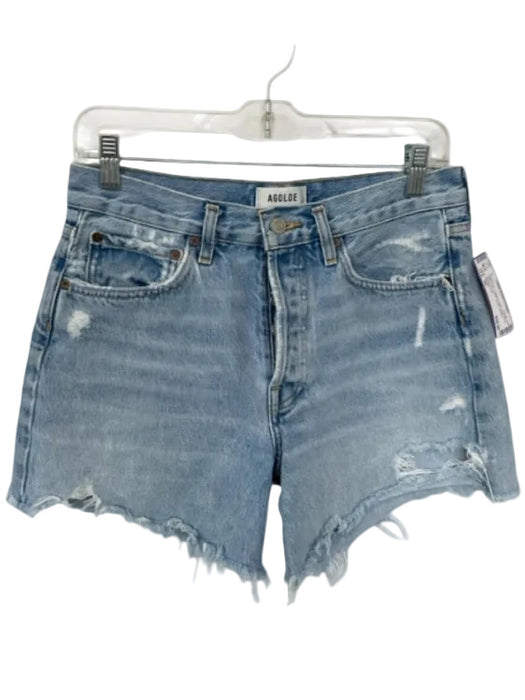 Agolde Size 26 Light Wash Organic Cotton High Waist Button Fly Cut Off Shorts Light Wash / 26