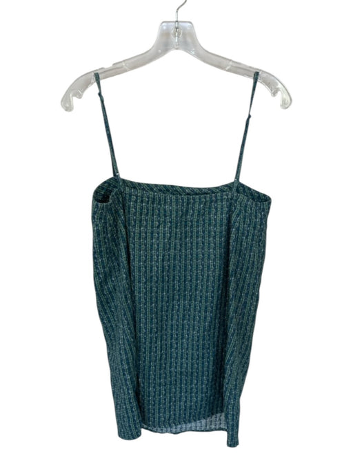 Faherty Size M Green & Blue Cotton Abstract Strappy Shift Mini Dress Green & Blue / M
