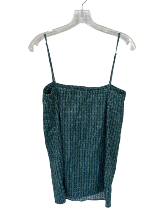 Faherty Size M Green & Blue Cotton Abstract Strappy Shift Mini Dress Green & Blue / M