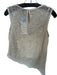 Zara Size S Cream Polyester Mesh Overlay Sequins Slip Inc Sleeveless Top Cream / S