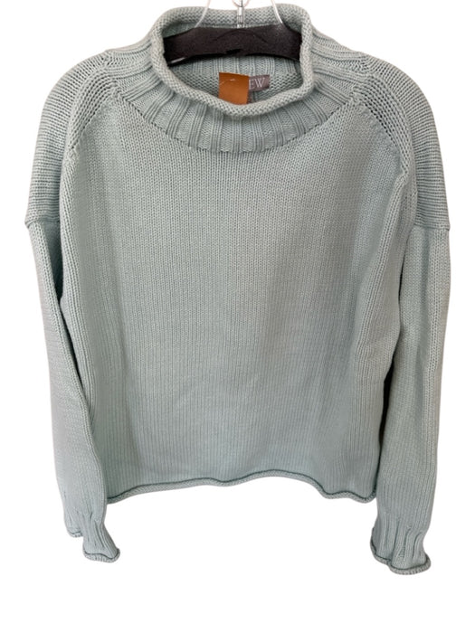 J. Crew Size S Mint Cotton Roll Neck Knit Long Sleeve Sweater Mint / S