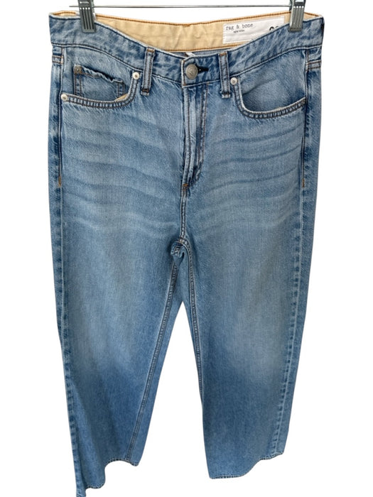 Rag & Bone Size 26 Light Wash Cotton Blend Mid Rise Wide Leg Jeans Light Wash / 26