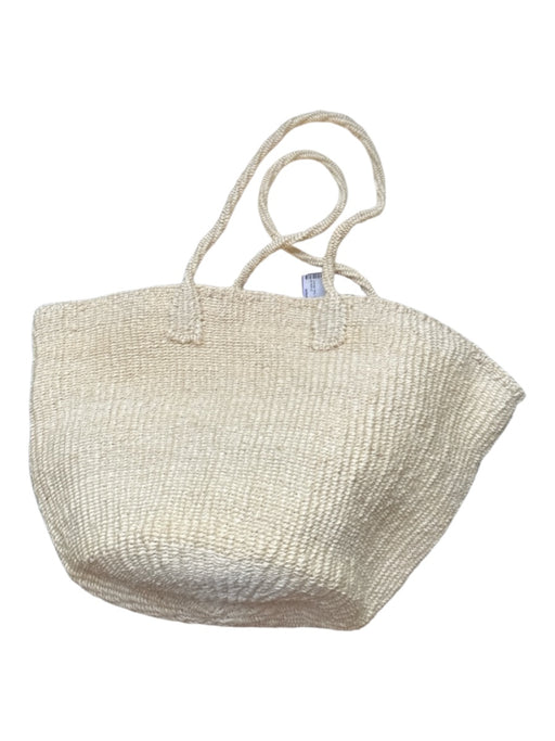 Abby Alley Cream Straw Top Handles Tote Bag Cream / M