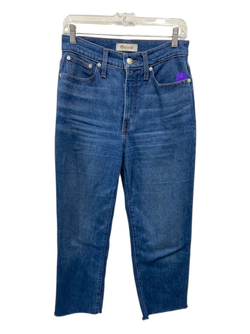 Madewell Size 26 Medium Wash Cotton Raw Hem Mid Rise Zip & Button Jeans Medium Wash / 26