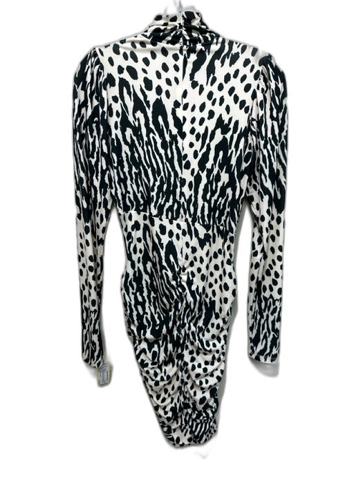 Essentiel Antwerp Size 0 Black & Cream White Polyester Blend Animal Print Dress Black & Cream White / 0