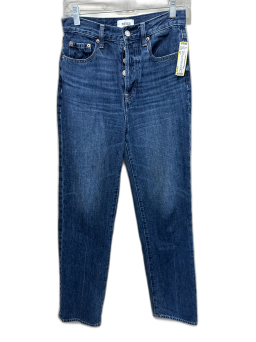 Pistola Size 25 Dark Wash Cotton Blend Denim High Waist Button Fly Jeans Dark Wash / 25