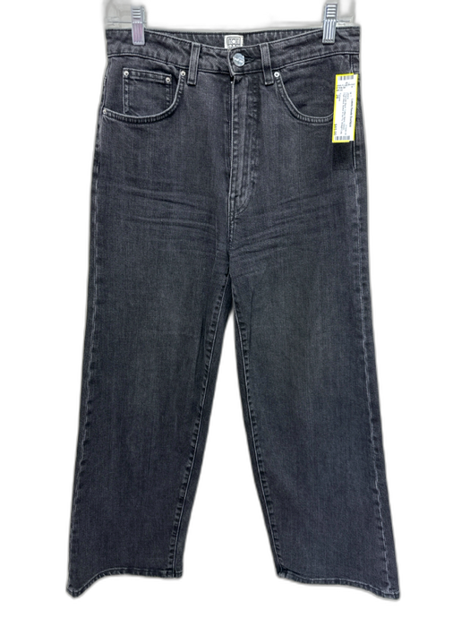 Toteme Size 28 Charcoal Black Cotton Blend Denim High Waist Straight Leg Jeans Charcoal Black / 28