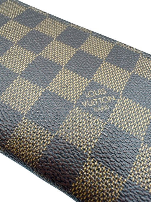 Louis Vuitton Tan & Brown Leather Zip Close Box Inc. Wallets Tan & Brown