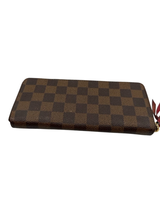 Louis Vuitton Tan & Brown Leather Zip Close Box Inc. Wallets Tan & Brown