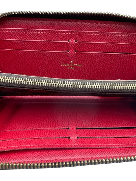 Louis Vuitton Tan & Brown Leather Zip Close Box Inc. Wallets Tan & Brown