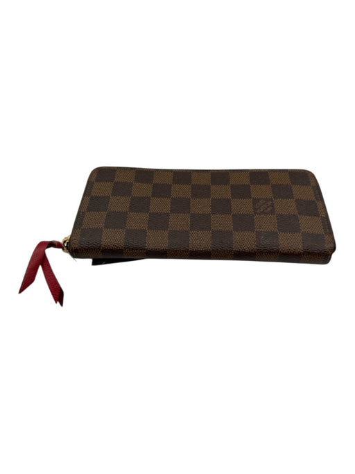 Louis Vuitton Tan & Brown Leather Zip Close Box Inc. Wallets Tan & Brown