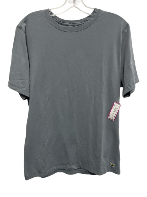 Vuori Size Est L Gray Cotton Blend Solid T shirt Crew Men's Short Sleeve Gray / Est L