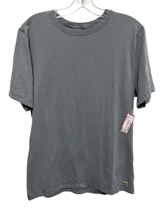 Vuori Size Est L Gray Cotton Blend Solid T shirt Crew Men's Short Sleeve Gray / Est L