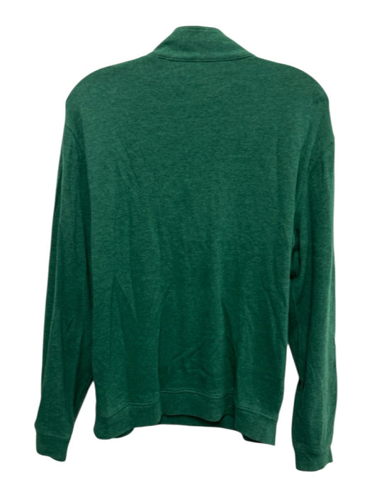Masters Size M Green Cotton Solid Quarter Zip Sweatshirt Men's Long Sleeve Shirt Green / M