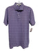 Holderness & Bourne Size M Pink & Navy Print Cotton Striped Polo Short Sleeve Pink & Navy Print / M