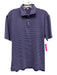 Holderness & Bourne Size L Purple & White Cotton Striped Polo Men's Short Sleeve Purple & White / L