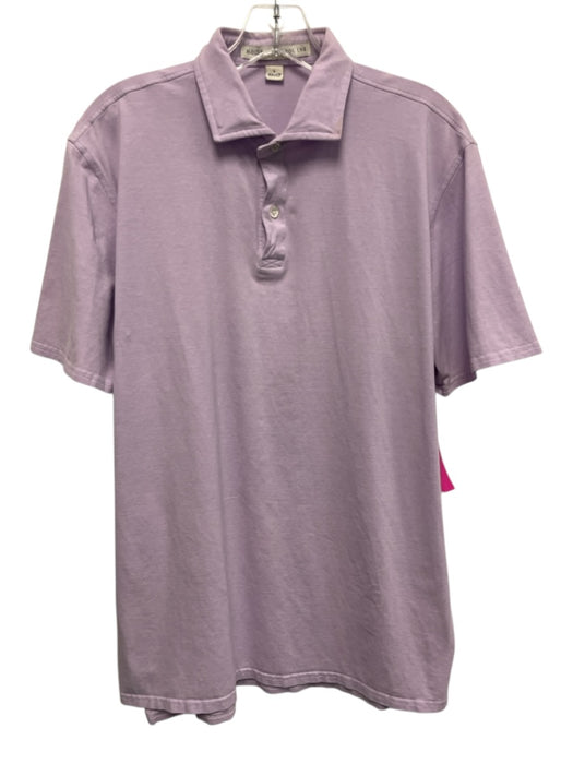 Holderness & Bourne Size L Purple Cotton Solid Polo Men's Short Sleeve Purple / L