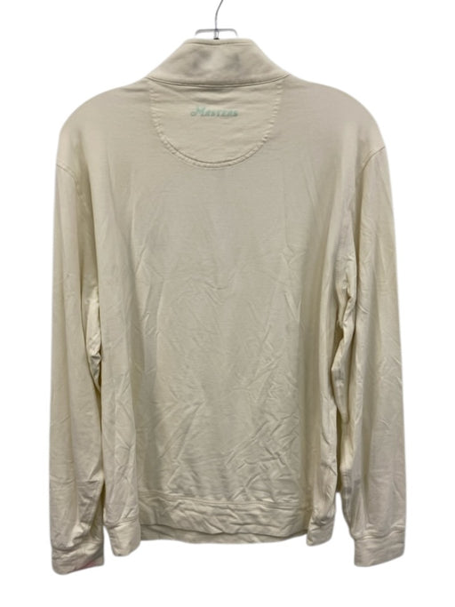 Masters Size M Off White Synthetic Solid Quarter Zip Men's Long Sleeve Shirt Off White / M