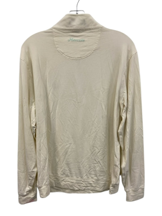 Masters Size M Off White Synthetic Solid Quarter Zip Men's Long Sleeve Shirt Off White / M