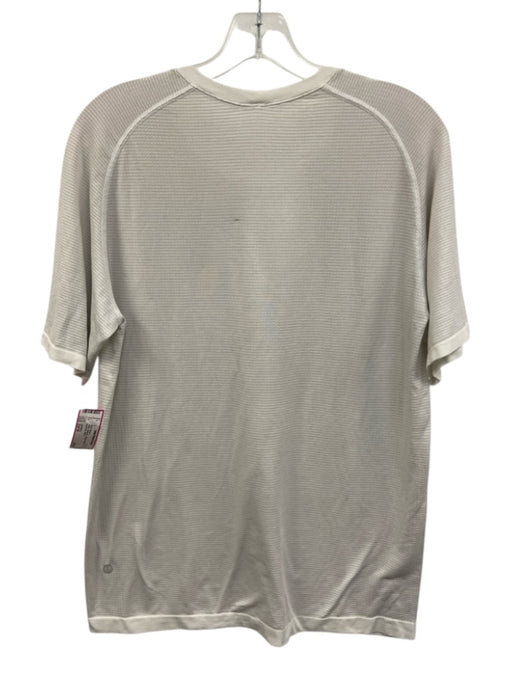 Lululemon Size Est M White Synthetic Ribbed Athletic T Shirt Men's Short Sleeve White / Est M