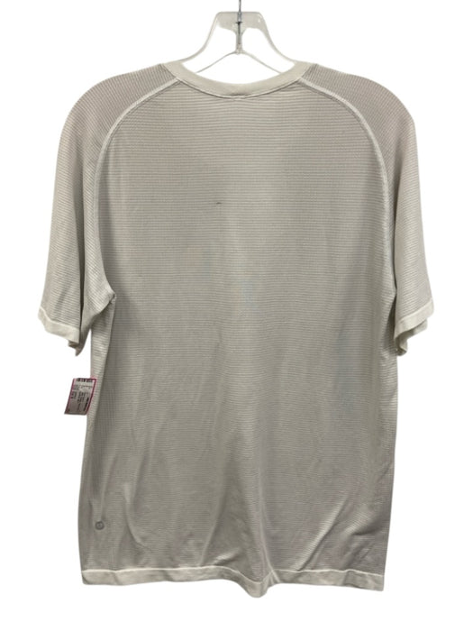 Lululemon Size Est M White Synthetic Ribbed Athletic T Shirt Men's Short Sleeve White / Est M