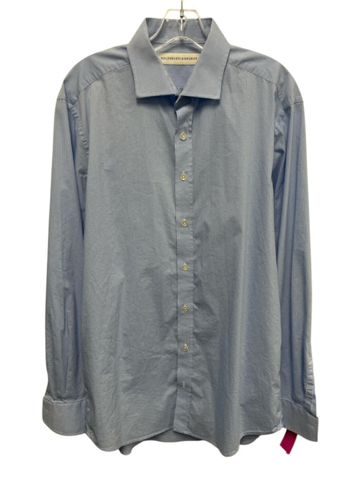 Holderness & Bourne Size L Blue & White Cotton Plaid Button Up Long Sleeve Shirt Blue & White / L