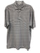 Peter Millar Size M Gray & White Synthetic Striped Polo Athleisure Short Sleeve Gray & White / M