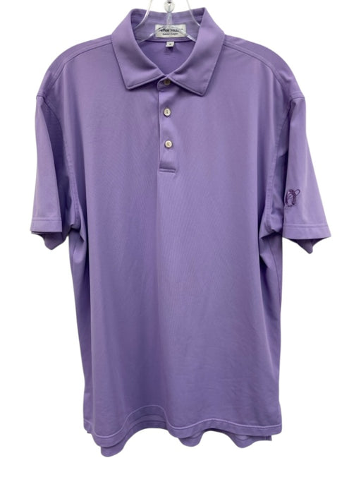 Peter Millar Size M Purple Synthetic Solid Athletic Polo Men's Short Sleeve Purple / M
