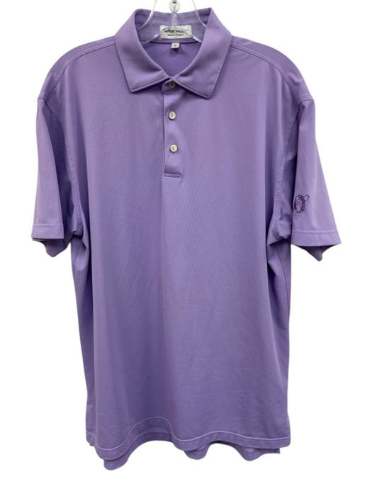 Peter Millar Size M Purple Synthetic Solid Athletic Polo Men's Short Sleeve Purple / M