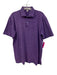 Holderness & Bourne Size L Purple & Pink Cotton Striped Polo Men's Short Sleeve Purple & Pink / L