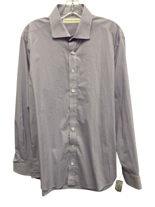 Holderness & Bourne Size L Purple & White Synthetic Plaid Long Sleeve Shirt Purple & White / L