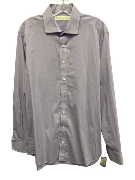Holderness & Bourne Size L Purple & White Synthetic Plaid Long Sleeve Shirt Purple & White / L